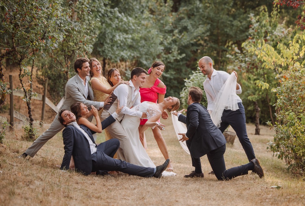 Portrait des mariés lors d’un mariage à Toulouse